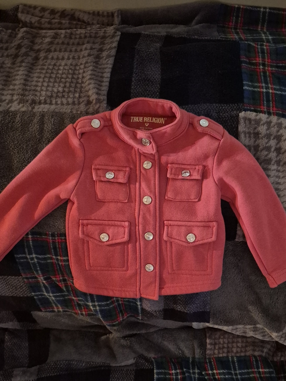 True Religion Pink Military-Style Kids Jacket
